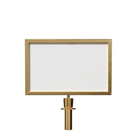 MONTOUR LINE Stanchion Post Top Sign Frame 14 x 22 in. V Satin Brass, ENTER ENTRADA HDSF-1422-V-SB-ENTERDBL